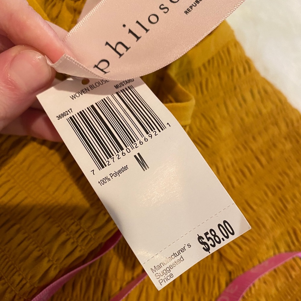 Philosophy nordstrom nwt marigold mustard yellow flowy top size medium - Picture 10 of 15